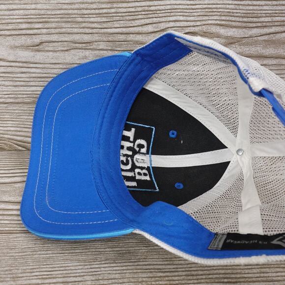 BUD LIGHT BEER PROMO LOGO BLUE VENTED SNAPBACK BASEBALL HAT CAP - Picture 7 of 8